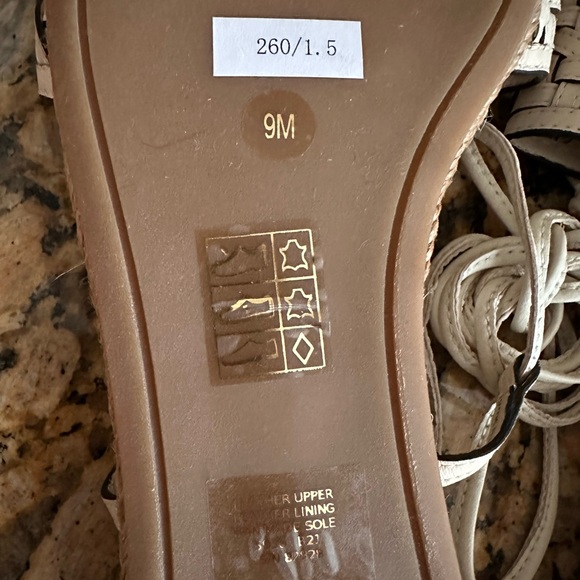 Tory Burch Basket Weave Espadrille Sandals White Cream - Picture 7 of 9